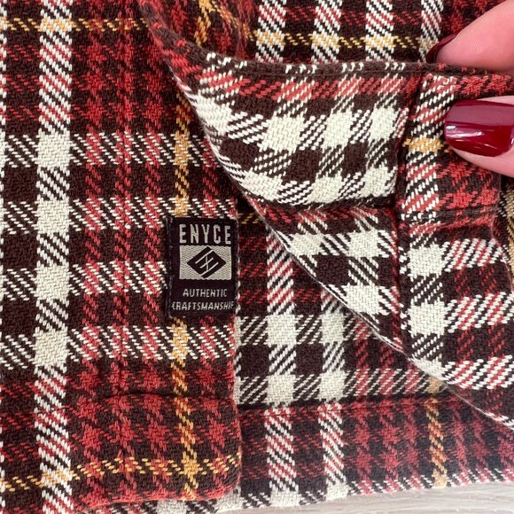 ENYCE Men's Baggy Button Down Shirt Brown Houndstooth XL/Late 90s Y2K Streetwear - Picture 6 of 16